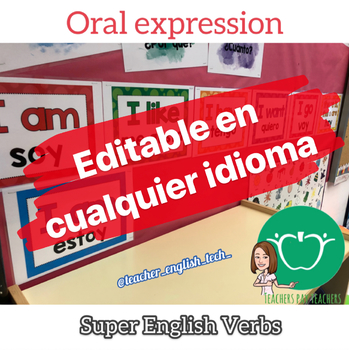 Preview of Super English Verbs - EDITABLE