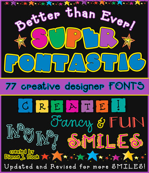 Preview of Super Fontastic - 77 Creative Fonts for Teachers and Crafting by DJ Inkers