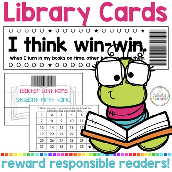 Preview of Library Cards Shelf Markers with Reader Rewards for Barcodes & Checkout