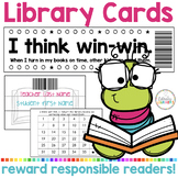 Library Cards Shelf Markers with Reader Rewards for Barcod