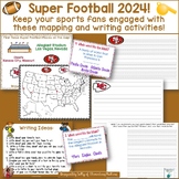 Super Football 2023 Writing and Mapping with Bowl Game Places!