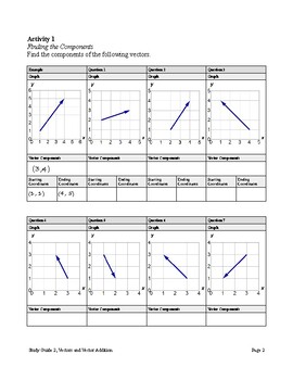 Super Fun Easy Worksheet 3, Vectors and Vector Addition | TpT