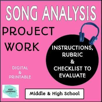 Preview of Super Fun Project Work on Song Analysis for High School