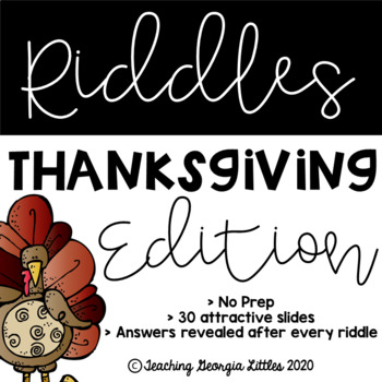 Preview of Super Fun Thanksgiving Edition Riddles and Brain Teasers