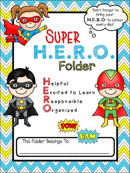 Preview of **EDITABLE** Super H.E.R.O. Folder Binder Cover