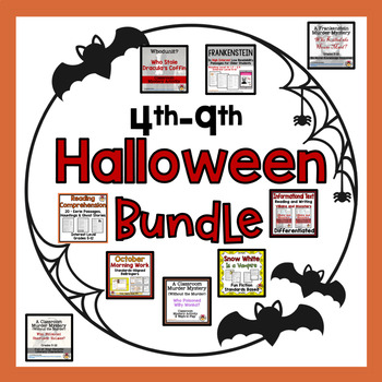 Preview of Super Halloween Activities Bundle - Grades 4-9 - 10 Resources