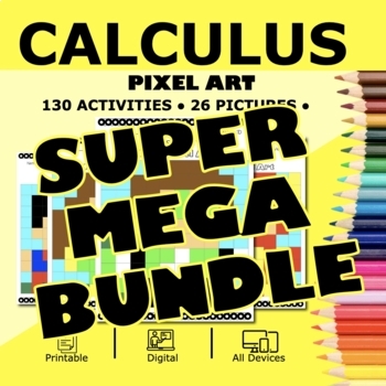 Preview of Super Hero AP Calculus SUPER MEGA BUNDLE: Pixel Art Activities