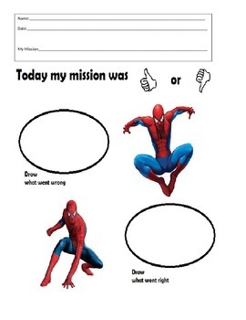 Preview of Super Hero Behavior Folder Sheet- Spiderman