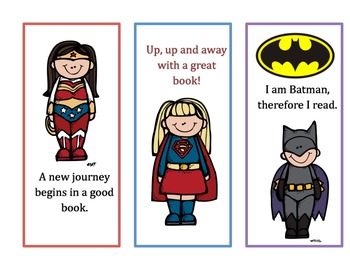 super hero bookmarks by wkreider teachers pay teachers