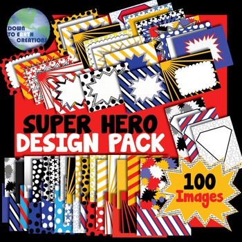 Preview of Super Hero Comic Book Themed Design Pack!