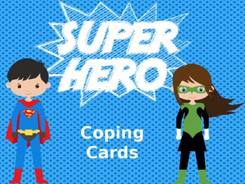 Preview of Coping Skills Cards- Super Hero Theme