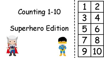 Preview of Super Hero Counting Adapted Book