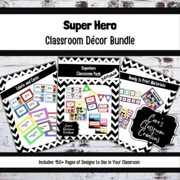 Preview of Super Hero Classroom Decor Bundle {EDITABLE}