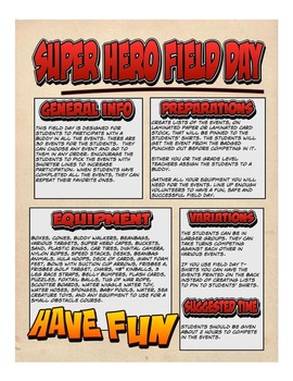 Preview of Super Hero Field Day