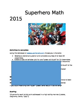Preview of Super Hero Math 6th-7th