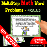 4th Grade MultiStep Math Word Problems Task Cards 4.OA.A.3