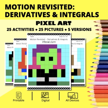 Preview of Super Hero: Motion Along a Line Revisited Pixel Art Activity