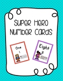 Super Hero Number Cards