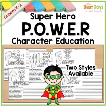 Preview of Superhero POWER to Choose Character Education