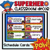 Schedule Cards {Superhero Classroom Decor Theme}