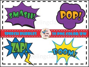 Preview of Super Hero Speech Bubble Clip Art (Commercial Use)