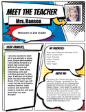 Super Hero Style PDF Teacher Introduction Letter Template