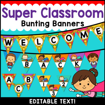 Superhero Theme Classroom Decor Editable Banner by LittleRed | TpT