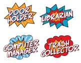 Super Hero Themed Classroom Jobs Signs