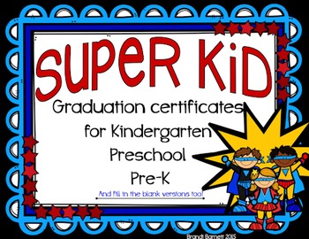 Preview of Graduation Certificates Super Hero Theme