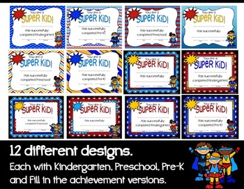 graduation certificates super hero theme by write start preschool