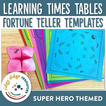 Preview of Times Tables Fortune Tellers Super Hero Themed