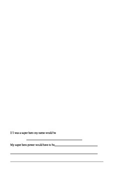 Super Hero Worksheet by Laurie Sarnacki | Teachers Pay Teachers