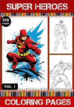 Preview of Super Heroes Coloring Sheets Vol 1 | Heroes Coloring Pages