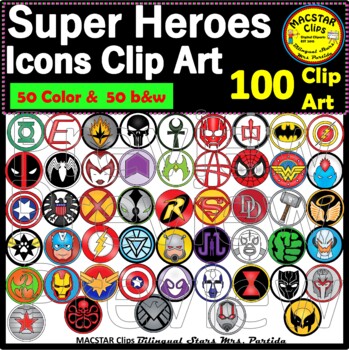 Preview of Super Heroes Icons  Clipart
