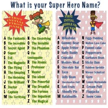 Superhero Name Generator For Educators