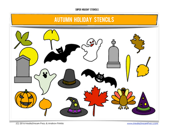 Preview of Super Holiday Stencils - Fall Edition - 8 fun designs