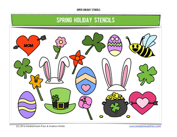 Super Holiday Stencils - Spring Edition - 8 fun designs by MediaStream Press