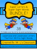 Super Letters & Super Sight Words: Color By Letter & Word