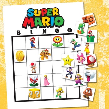 Super Mario BINGO For Kids (23 Unique Mario Cards), Mario Bingo calling ...