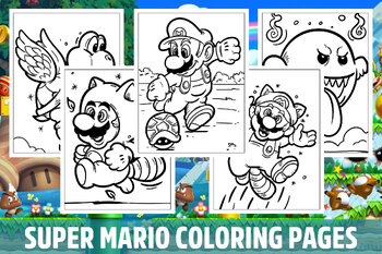 Super Mario Bros Pdf Coloring Book for Kids  Super mario coloring pages,  Mario coloring pages, Coloring books