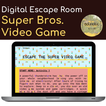 Preview of Super Mario Bros. Math Digital Escape Room - Fractions