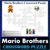 Super Mario Brothers Crossword Puzzle | Printable Worksheet