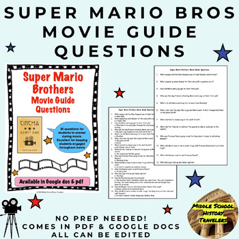 Preview of Super Mario Brothers Movie Guide Questions