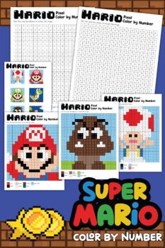 Preview of Super Mario Color By Number