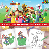 Super Mario Coloring Pages For Kids ages 4-12, Boys- Super