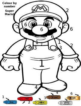 Preview of Super Mario Colour by Number Worksheet!