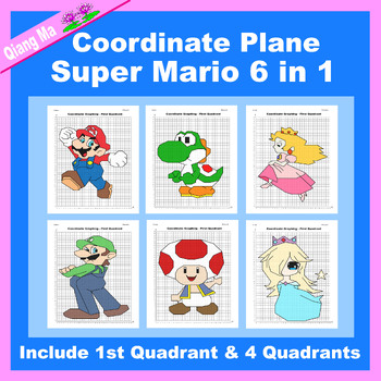 Preview of Super Mario Coordinate Plane Graphing Picture: Bundle 6 in 1