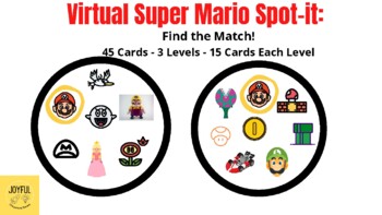 Preview of Super Mario Find the Match Virtual Game! FUN OT Visual Perceptual 45 slides Mult