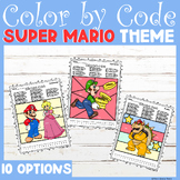 Super Mario Math Color by Code- Super Mario Worksheets- Lu