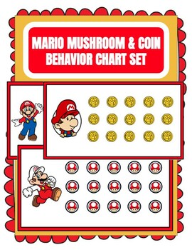 Preview of Super Mario Mushrooms & Coins Behavior Reward Incentive Chart - 40 Pages Total